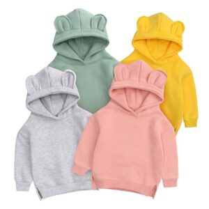 Kids Baby Boys Girls Casual Basic Solid Color Long Sleeve Hoodies