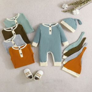 Kids Baby Boys Girls Spring And Autumn Casual Stripe Long Sleeve Round Neck Romper