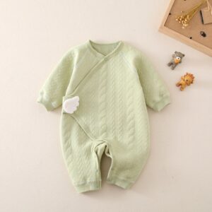 Kids Baby Unisex Fashion Casual Cute Solid Color Long Sleeve Romper