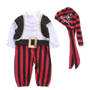 Kids Baby Girls Boys Autumn Winter Fashion Casual Cute Party Stripe Pirate Hat Round Neck Bodysuit