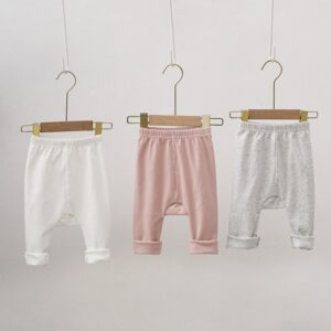 Kids Baby Unisex Spring Autumn Cute Casual Solid Color Trousers