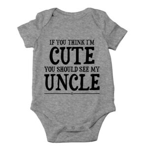 Toddlers Newborn Baby Fashion Boys Girls Casual Short Sleeve Cute You Shuld See My Uncle Letter Print Bodysuit