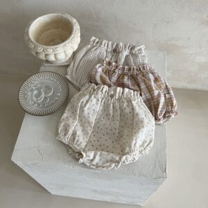 Unisex Babies Cute Comfortable Loose Plaid Floral Bloomers