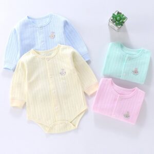 Toddlers Newborn Baby Fashion Girls Boys Casual Basic Long Sleeve Candy Color Bodysuit