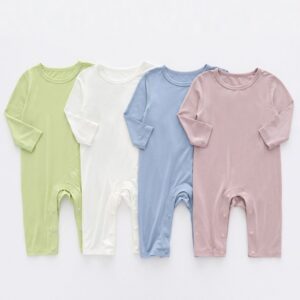Toddlers Newborn Baby Fashion Girls Boys Casual Basic Solid Color Long Sleeve Jumpsuit