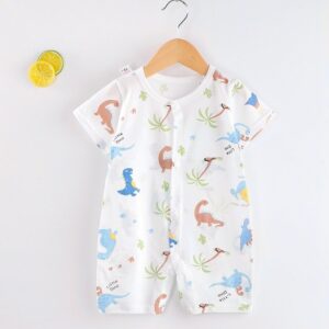 Toddlers Newborn Baby Fashion Girls Boys Casual Short Sleeve Cartoon Print Romper