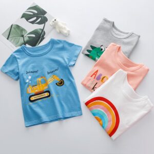 Children Kids Baby Fashion Girls Boys Casual Basics Boys Casual Basics Cartoon Print T-Shirt