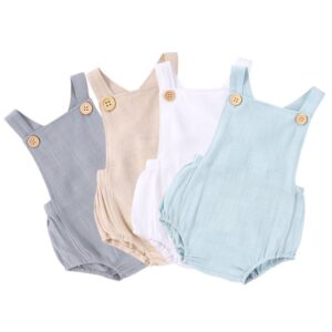 Toddlers Newborn Baby Fashion Girls Boys Basic Casual Sleeveless Solid Color Bodysuit