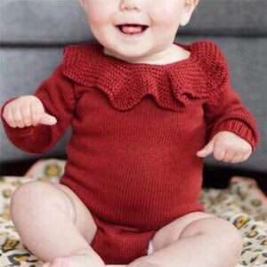 Kids Ruffled Solid Color Romper