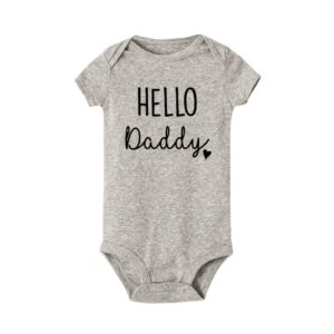 Toddlers Newborn Baby Fashion Girls Boys Casual Basic Short Sleeve Happy Father's Day Print Bodysuit