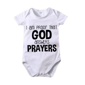 Toddlers Newborn Baby Fashion Girls Boys Casual Basic Short Sleeve God Answers Print Bodysuit