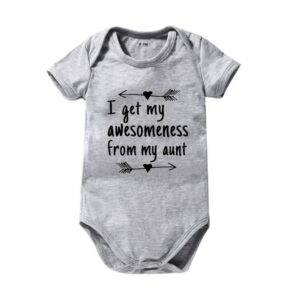 Toddlers Newborn Baby Fashion Girls Boys Basic Casual I Get My Awesomeness Print Short Sleeve Bodysuit