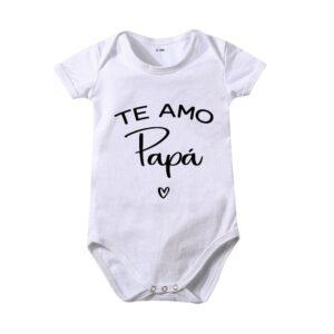 Toddlers Newborn Baby Fashion Girls Boys Basic Casual Te Amo Papa Love Print Short Sleeve Bodysuit