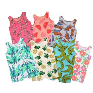 Toddlers Newborn Baby Fashion Boys Girls Sleeveless Print Basic Romper