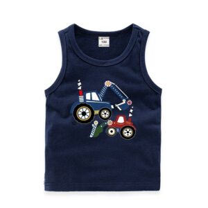 Children Kids Toddlers Fashion Boys Car Print Sleeveless Vest
