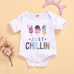 Toddlers Newborn Baby Girls Boys Short Sleeve Letter Cute Bodysuit
