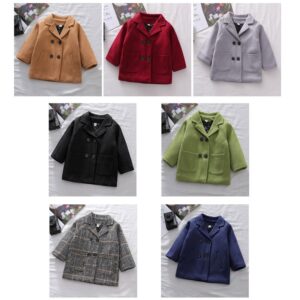 Children Kids Toddlers Boys Mid-Length Lapel Long Sleeve Coats