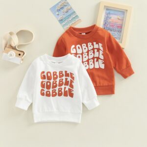 Toddlers Newborn Baby Girls Boys Letter Round Neck Long-Sleeved Sweatshirt