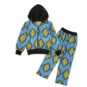 Boys Fashion Long-sleeves Zipper Design Hooded Coat And Pants Set