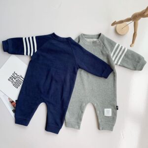 Kids Round Neck Stripe Design Jumpsuit