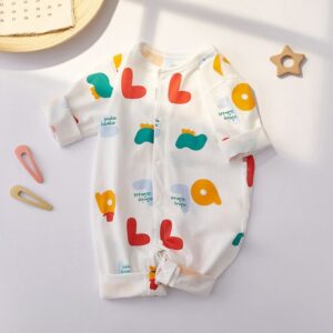 Kids Baby Girl Boy Fashion Cartoon Stripe Romper