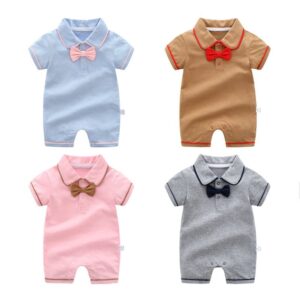 Newborn Baby One Piece Short-Sleeved Gentleman Romper