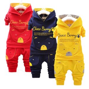 Baby Boys Casual Cute Cartoon Letter Pattern Hoodie And Sweatpants Casual Set