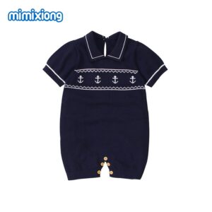 Baby Boys Casual Lapel Short Sleeve Basic Romper