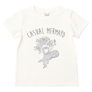 Girl Boy Mermaid Letter Print Short Sleeves T-Shirt