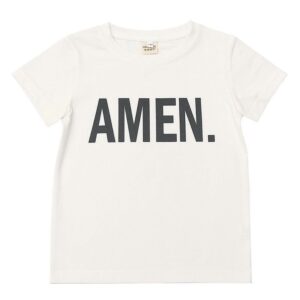 Kid Boy Amen Print T-Shirt