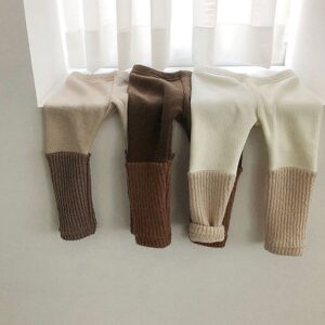 Baby Basic Color Blocking Elastic Leggings