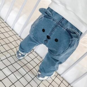 Kids Bear Pattern Printed Pants