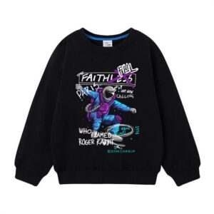 Boys Casual Round Neck Cartoon Letter Printing Sweatshirt