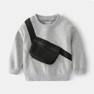 Boys Fashion Pocket Design Long Sleeve Sweatshirt