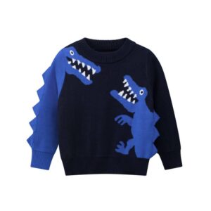 Boys Fashion Dinosaur Pattern Knitwear