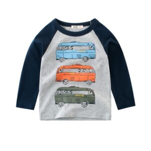 Boys Car Pattern Splice Long-sleeves T-Shirt