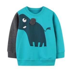 Children Cartoon Elephant Pattern Long-sleeved Sweatshirt
