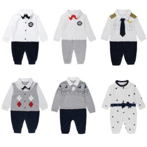 Fashion Boy Gentleman Style Long Sleeve Jumpsuit