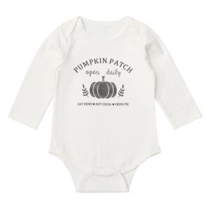 Fashion Newborn Pumpkin Print Round Neck Long Sleeve Romper