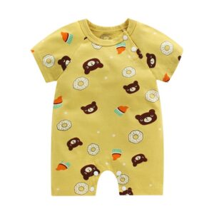 Adorable Baby Boy Bear Print Jumpsuit