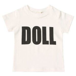 Kid Boy Girl Doll Print Short Sleeves Tee