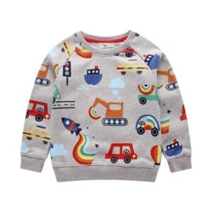 Toddler Kid 2-7Y Boy Car Print Sweatshirt