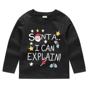Kids Cute Christmas Print Casual Long Sleeve Pullover Sweatshirt