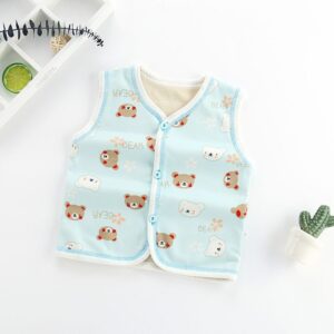 Fashion V-neck Kids Single-breasted Warm Vest