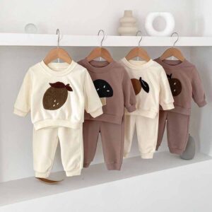 Kids Baby Boys Girls Casual Cute Cartoon Long Sleeve Sweatshirts Trousers Sets