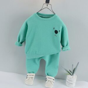 Kids Casual Round Neck Long Sleeve Sweatshirt And Sweatpants Set