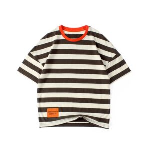 Boys Fashion Casual Stripe Short-Sleeve T-Shirt