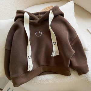 Boys Fashion Casual Smile Face Thickened Long-Sleeve Hoodies