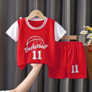 Kids Toddler Big Boys Summer Casual Sports Alphabet Print Short Sleeve T-Shirt Shorts Sets