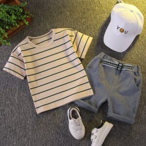 Boys Fashion Stripe Two-Piece Set